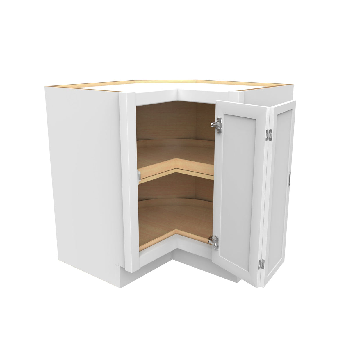 RTA - Fashion White - Lazy Susan Corner Base Cabinet | 33"W x 34.5"H x 24"D