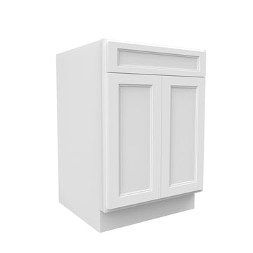 RTA - Fashion White - Single Drawer Front 2 Door Sink Base Cabinet | 24