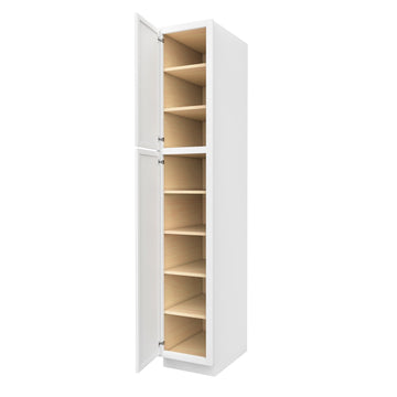 RTA - Fashion White - Single Door Utility Cabinet | 15"W x 84"H x 24"D