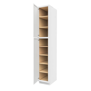 RTA - Fashion White - Single Door Utility Cabinet | 15"W x 90"H x 24"D
