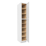 RTA - Fashion White - Single Door Utility Cabinet | 15"W x 90"H x 24"D