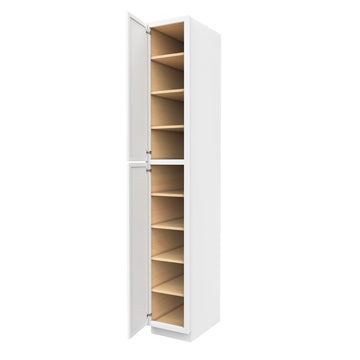 RTA - Fashion White - Single Door Utility Cabinet | 15"W x 96"H x 24"D
