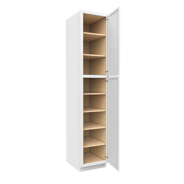 RTA - Fashion White - Single Door Tall Cabinet | 15"W x 96"H x 24"D