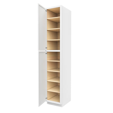RTA - Fashion White - Single Door Utility Cabinet | 18"W x 96"H x 24"D