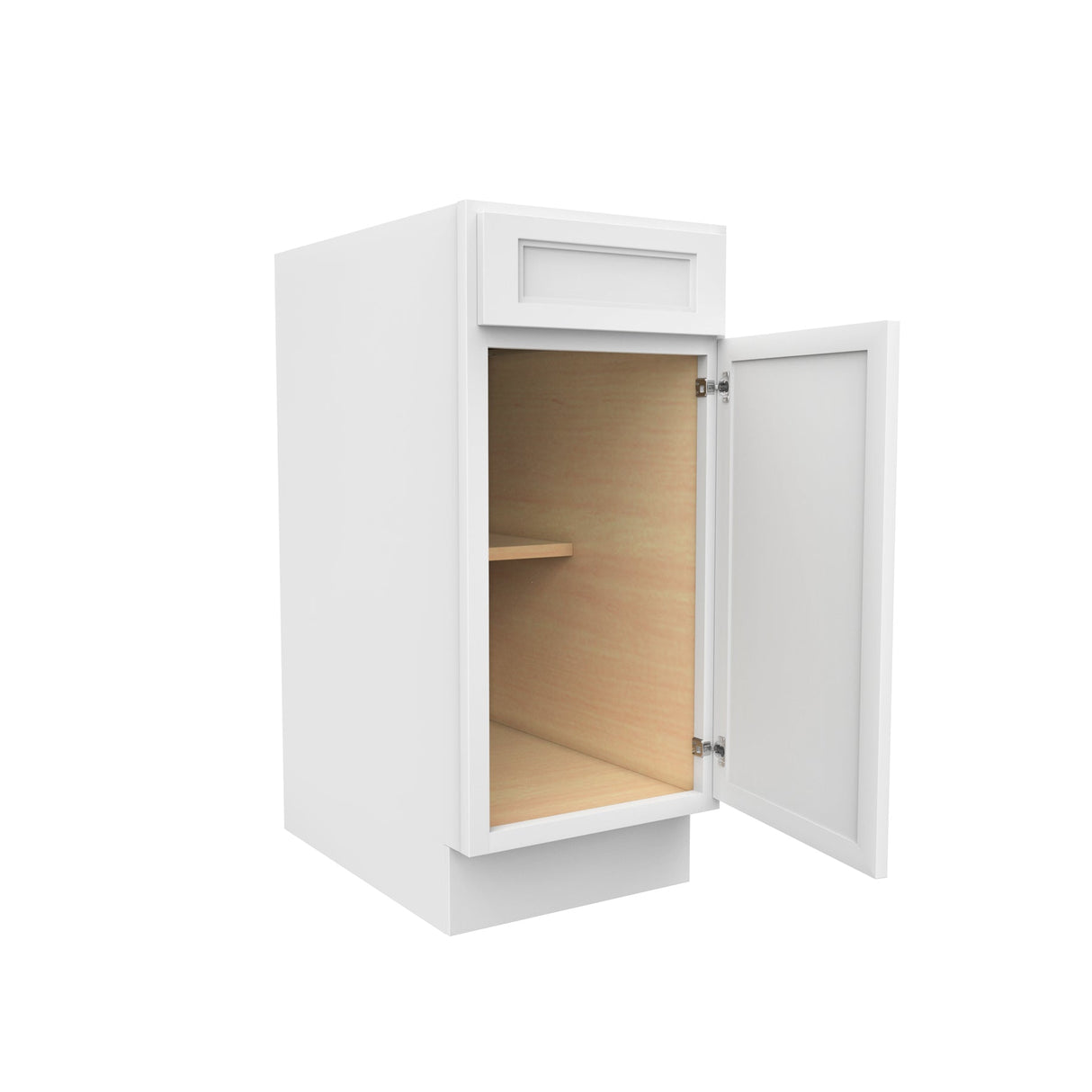 RTA - Fashion White - Single Door & Drawer Base Cabinet | 15"W x 34.5"H x 24"D