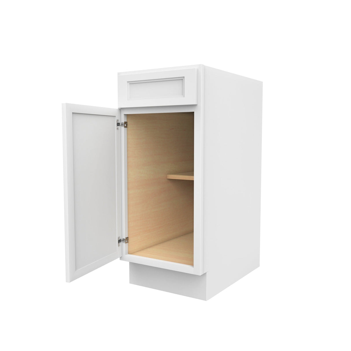RTA - Fashion White - Single Door & Drawer Base Cabinet | 15"W x 34.5"H x 24"D