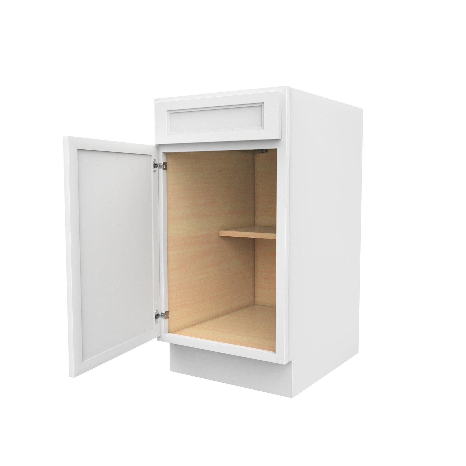 RTA - Fashion White - Single Door & Drawer Base Cabinet | 18"W x 34.5"H x 24"D