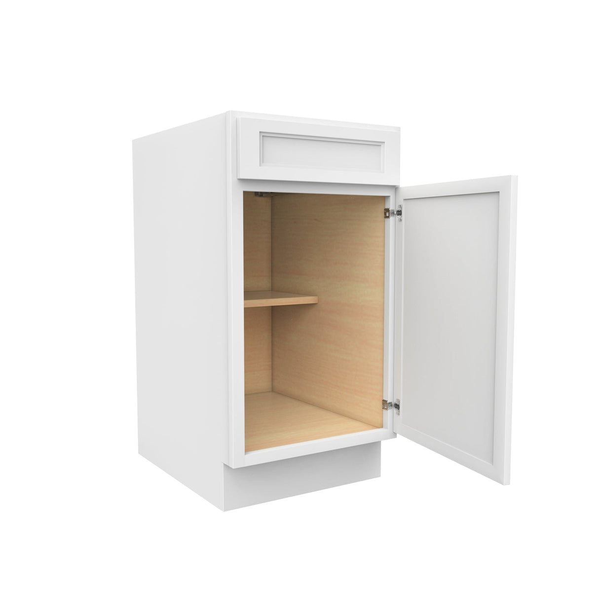 RTA - Fashion White - Single Door & Drawer Base Cabinet | 18"W x 34.5"H x 24"D