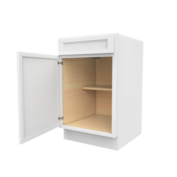 RTA - Fashion White - Single Door & Drawer Base Cabinet | 21"W x 34.5"H x 24"D