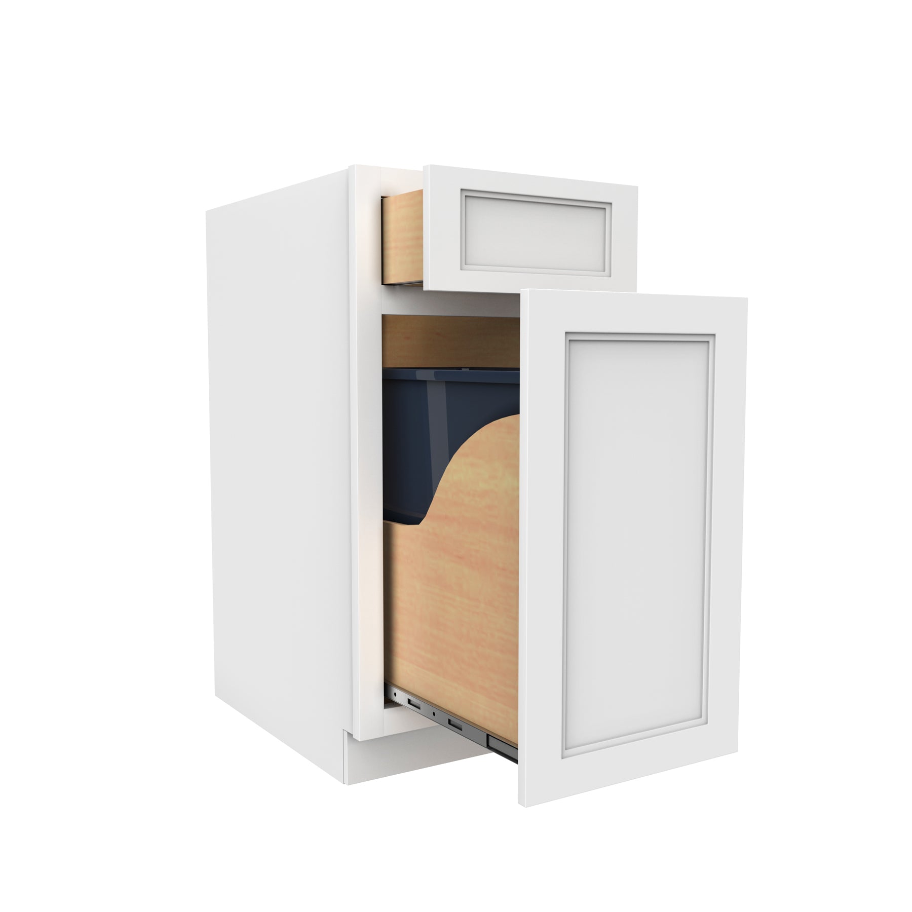 Fashion White - Waste Basket Cabinet | 15"W x 34.5"H x 24"D
