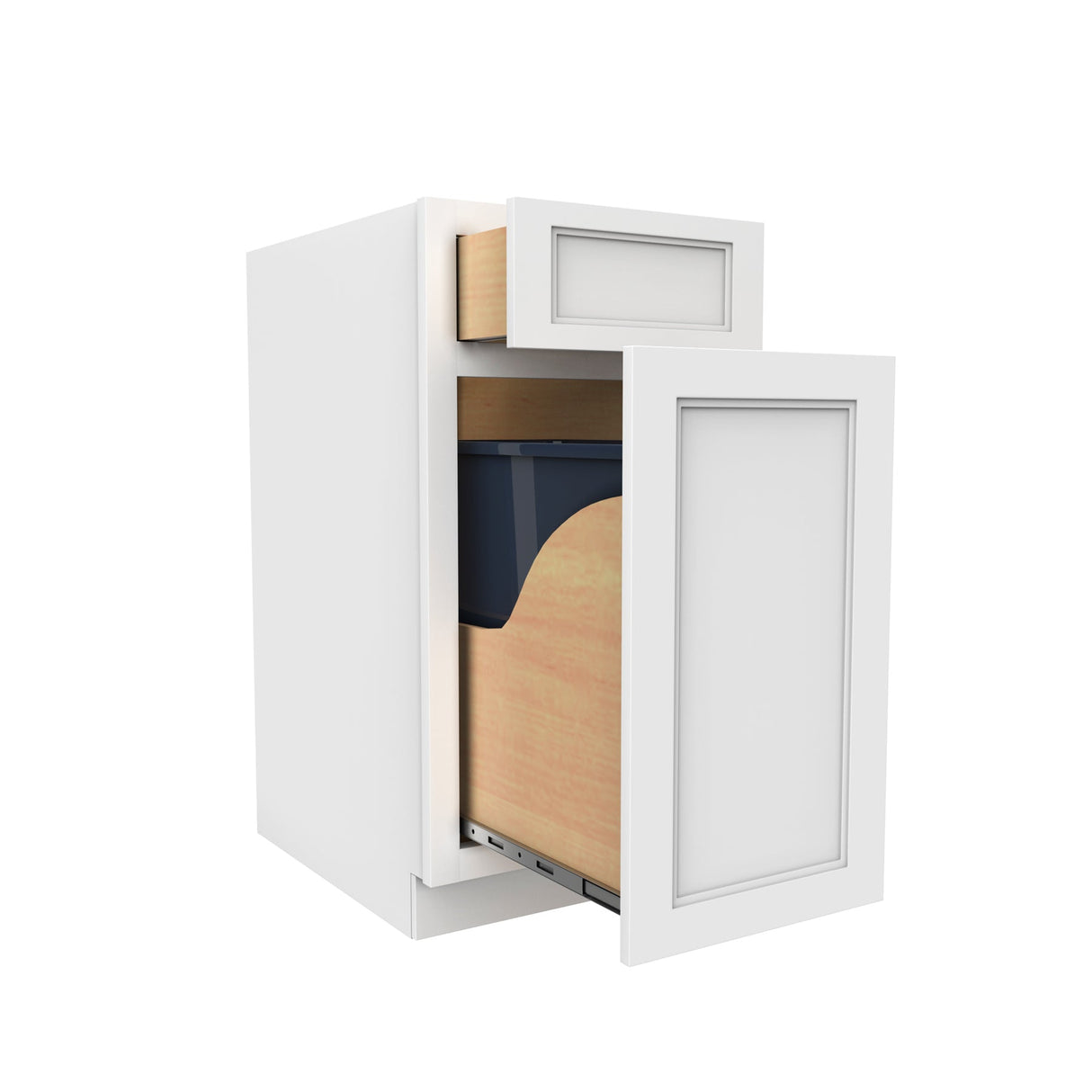 RTA - Fashion White - Waste Basket Cabinet | 15"W x 34.5"H x 24"D