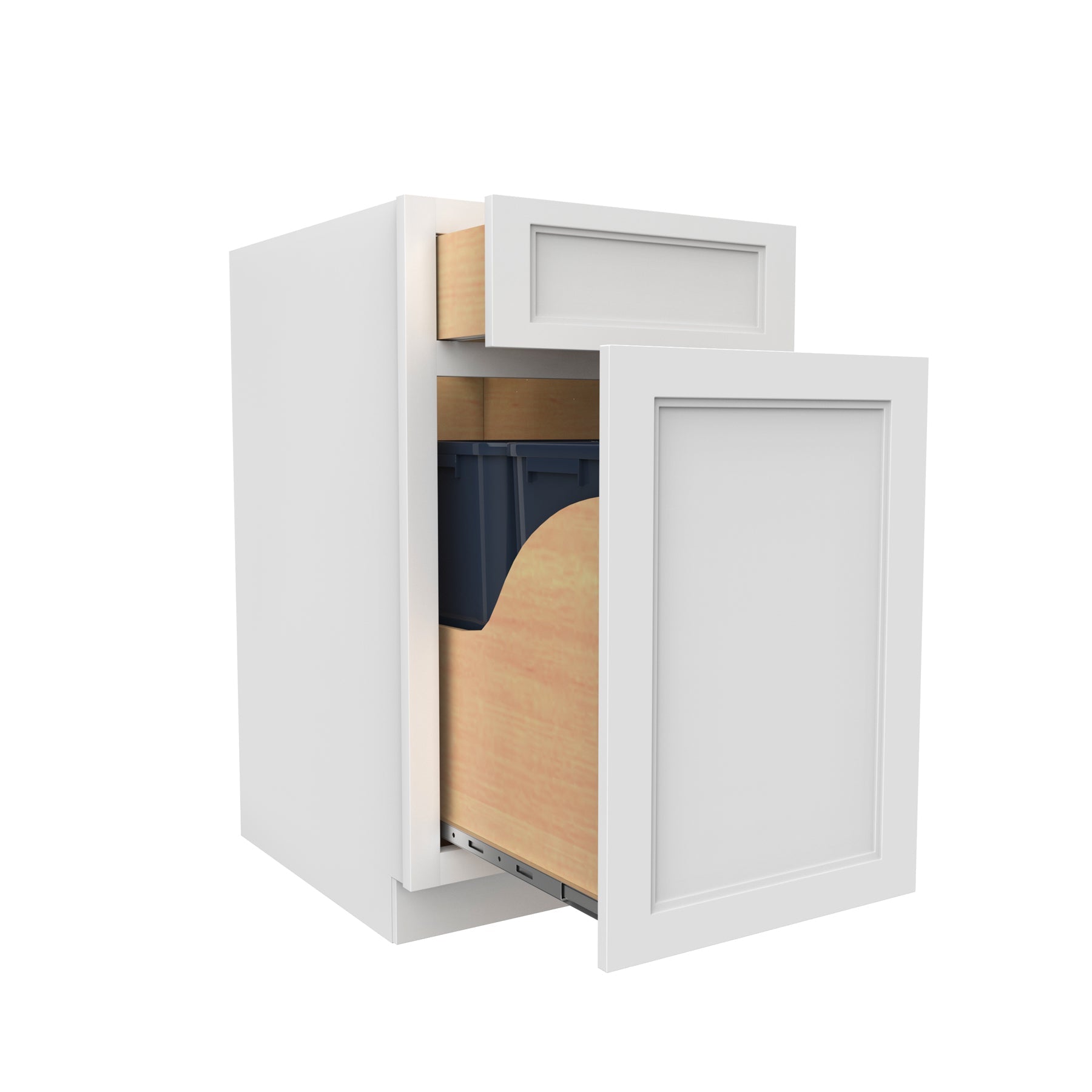 RTA - Fashion White - Waste Basket Cabinet | 18"W x 34.5"H x 24"D