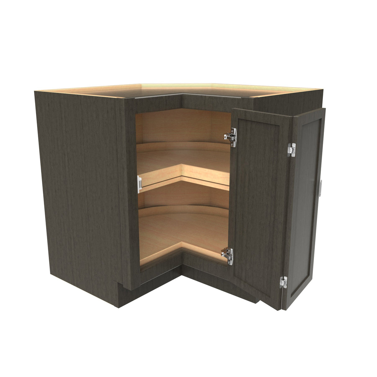RTA - Elegant Smoky Grey - Lazy Susan Corner Base Cabinet | 36"W x 34.5"H x 24"D