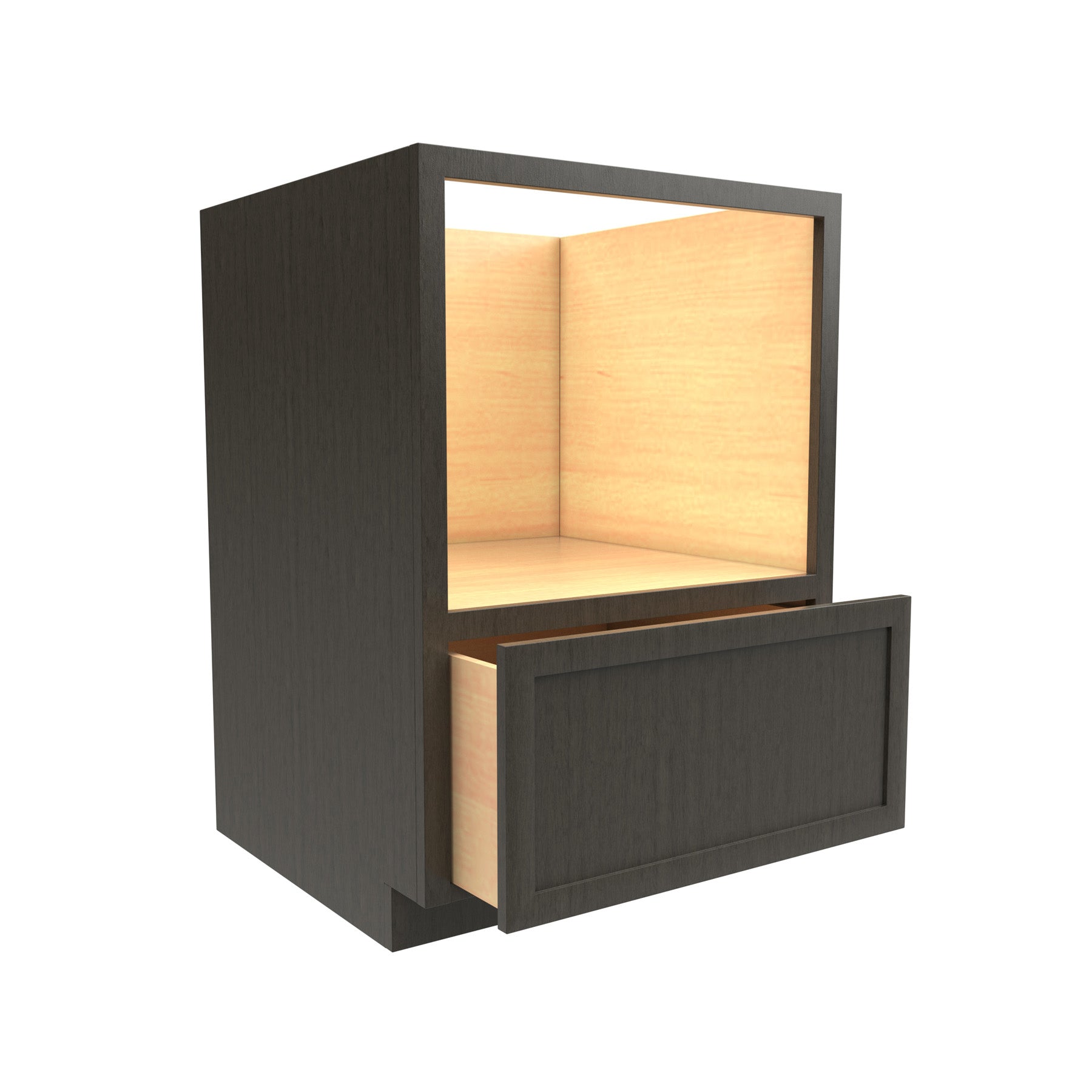Elegant Smoky Grey - Microwave Base Cabinet | 24"W x 34.5"H x 24"D