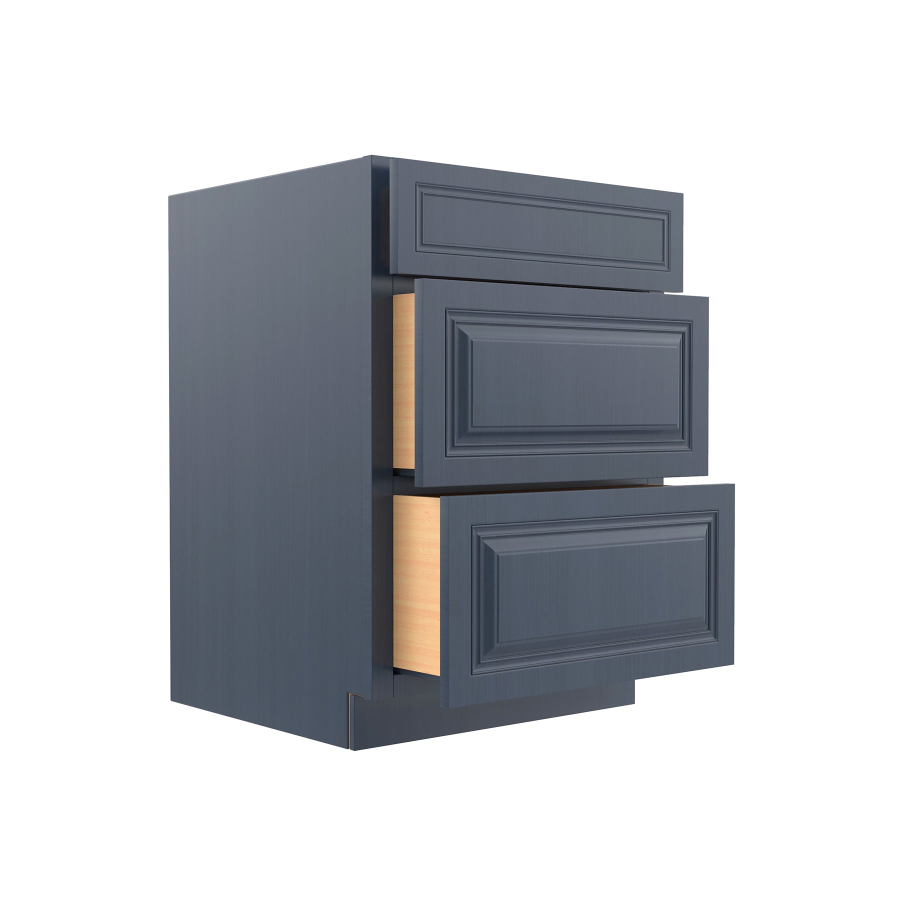 Park Avenue Ocean Blue - 3 Drawer Base Cabinet | 24"W x 34.5"H x 24"D