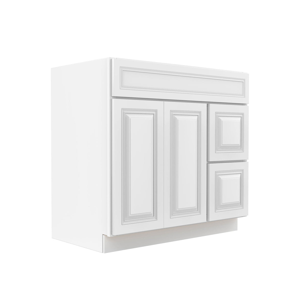 RTA - Park Avenue White - 2 Door 2 Drawer Vanity Sink Base Cabinet | 36"W x 34.5"H x 21"D