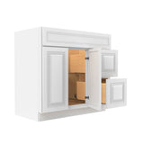 Park Avenue White - 2 Door 2 Drawer Vanity Sink Base Cabinet | 36"W x 34.5"H x 21"D
