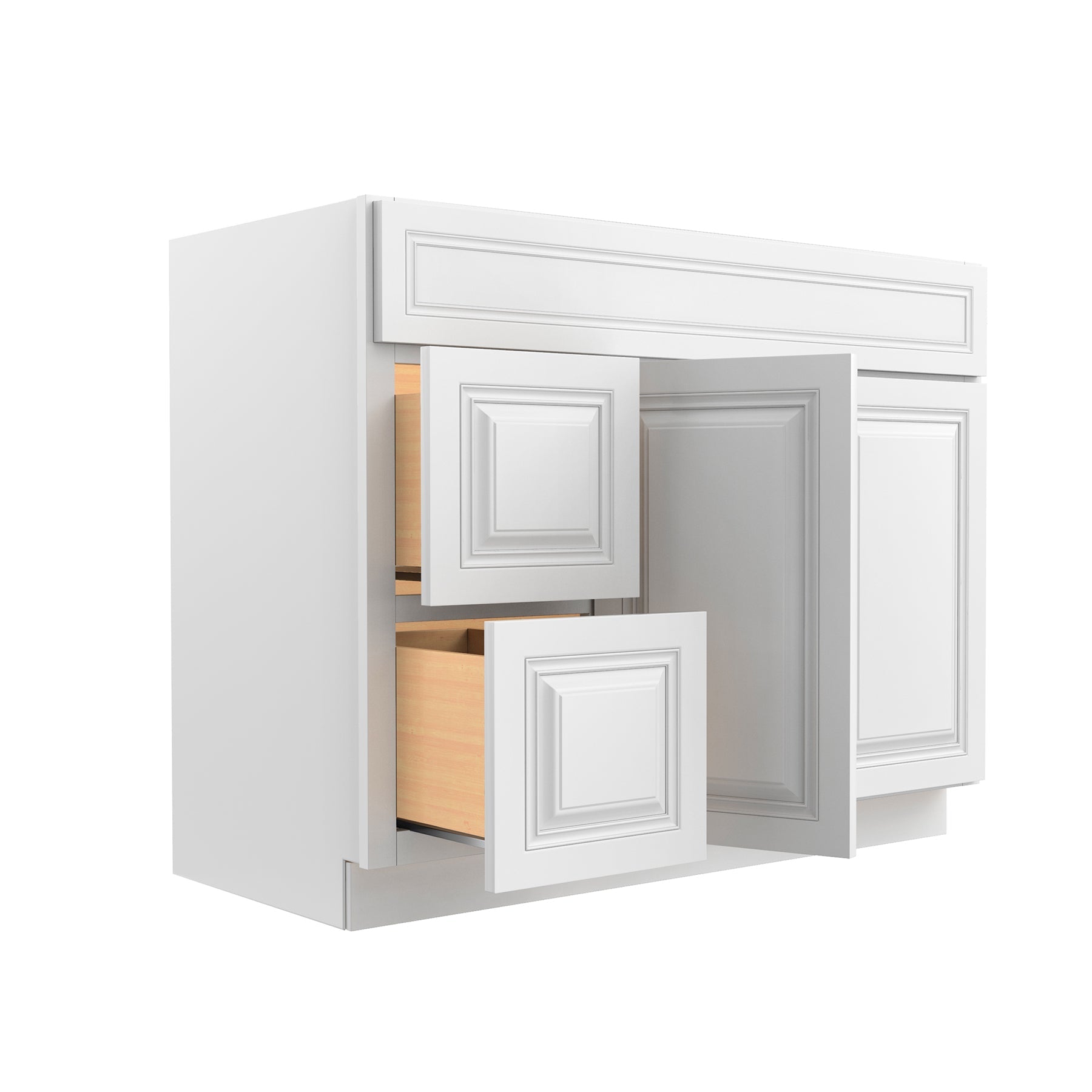RTA - Park Avenue White - Door & Drawer Vanity Cabinet | 42"W x 34.5"H x 21"D