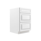 RTA - Park Avenue White - 3 Drawer Base Cabinet | 21"W x 34.5"H x 24"D