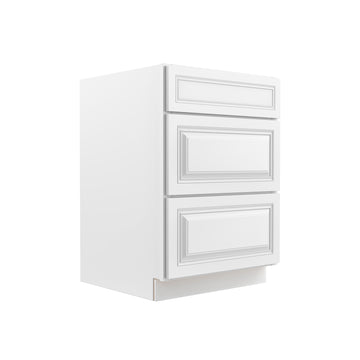 Park Avenue White - 3 Drawer Base Cabinet | 24
