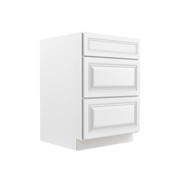 RTA - Park Avenue White - 3 Drawer Base Cabinet | 24