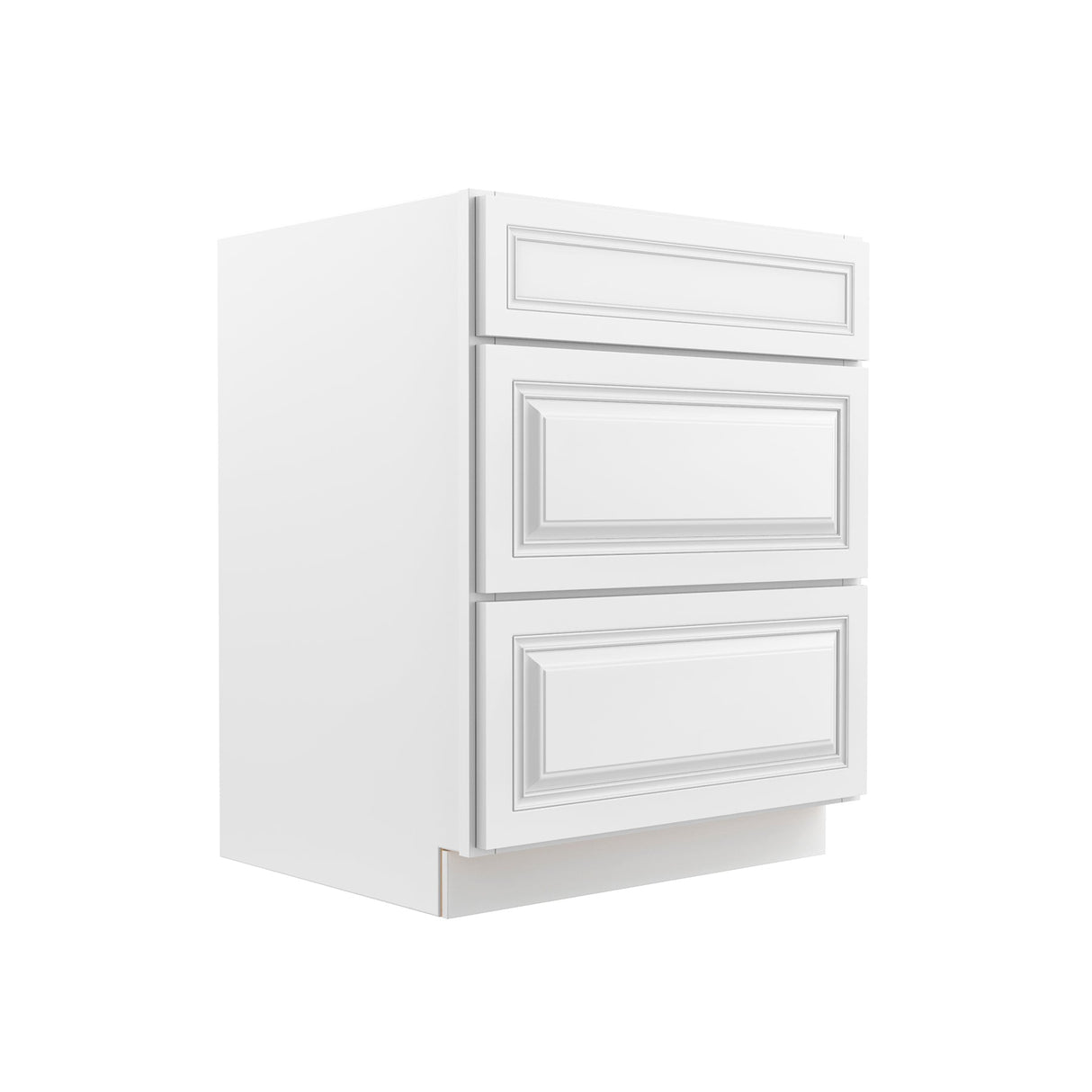 RTA - Park Avenue White - 3 Drawer Base Cabinet | 27"W x 34.5"H x 24"D