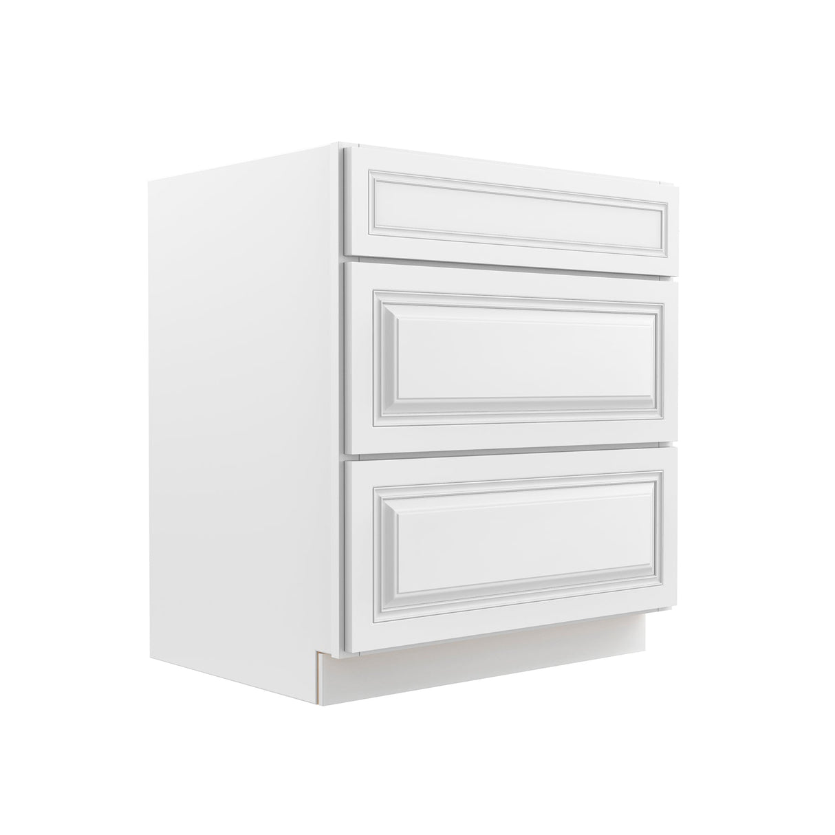 RTA - Park Avenue White - 3 Drawer Base Cabinet | 30"W x 34.5"H x 24"D