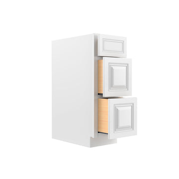 RTA - Park Avenue White - 3 Drawer Base Cabinet | 12"W x 34.5"H x 24"D