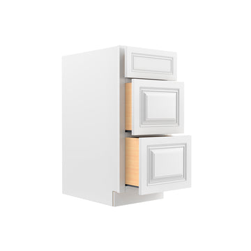 Park Avenue White - 3 Drawer Base Cabinet | 15"W x 34.5"H x 24"D
