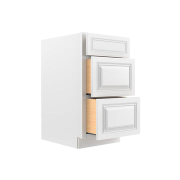 RTA - Park Avenue White - 3 Drawer Base Cabinet | 18"W x 34.5"H x 24"D