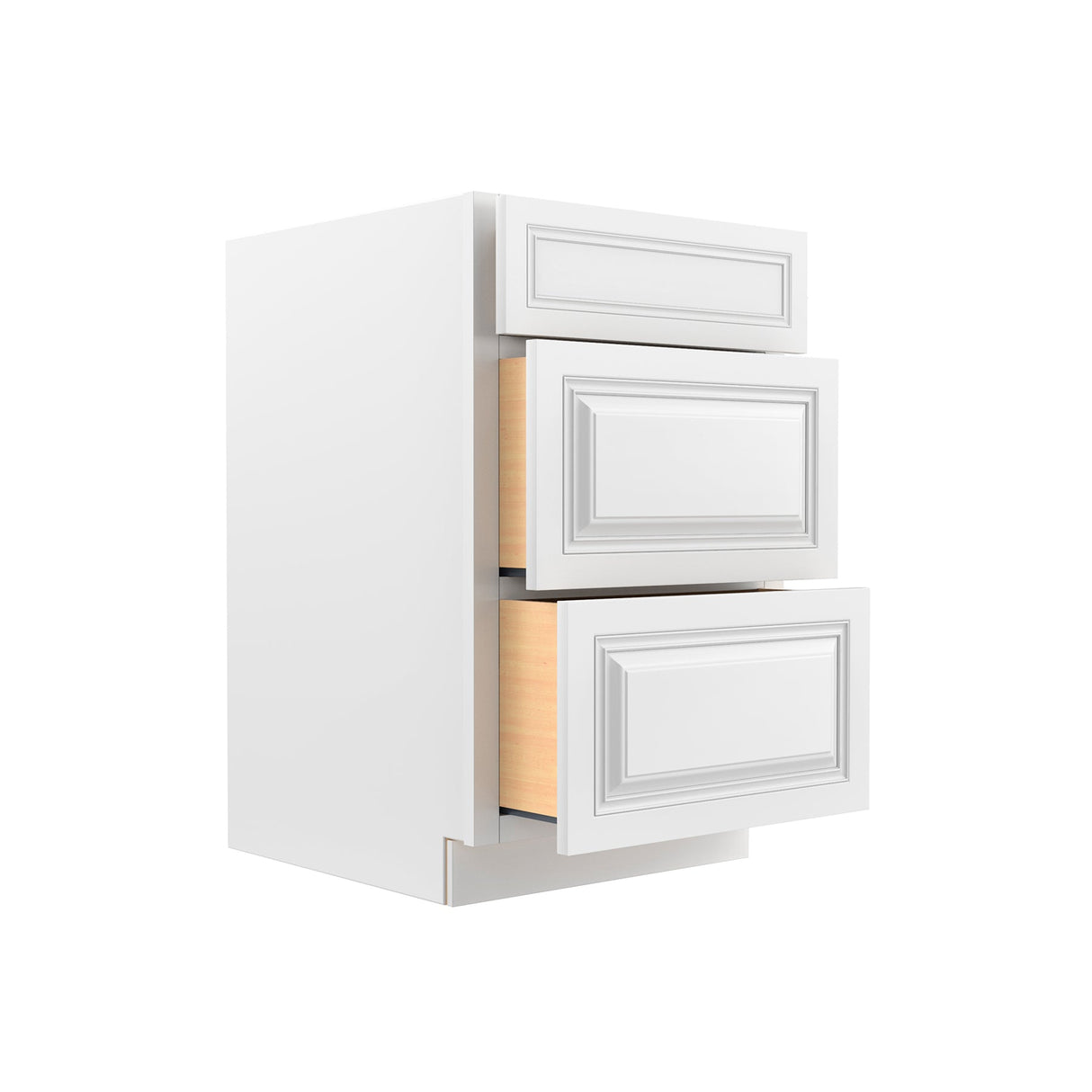 Park Avenue White - 3 Drawer Base Cabinet | 21"W x 34.5"H x 24"D