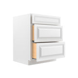 RTA - Park Avenue White - 3 Drawer Base Cabinet | 27"W x 34.5"H x 24"D