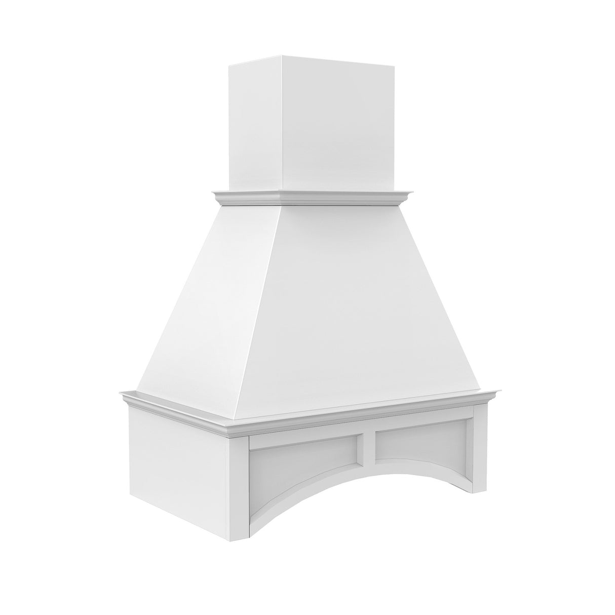 Park Avenue White - Arched Wood Hood | 33"W x 42"H x 21"D