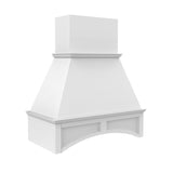Park Avenue White - Arched Wood Hood | 39"W x 42"H x 21"D