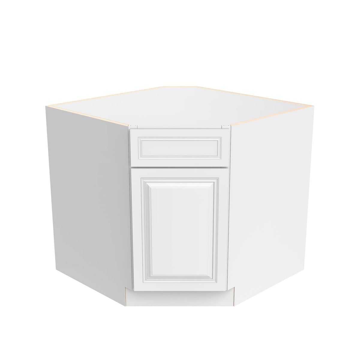 RTA - Park Avenue White - Diagonal Corner Sink Base Cabinet  | 36"W x 34.5"H x 24"D