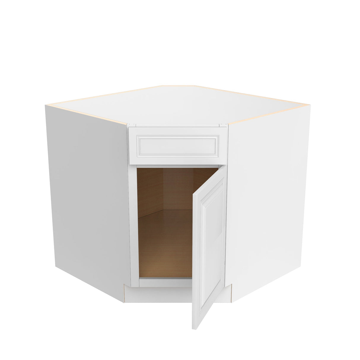 RTA - Park Avenue White - Diagonal Corner Sink Base Cabinet  | 36"W x 34.5"H x 24"D
