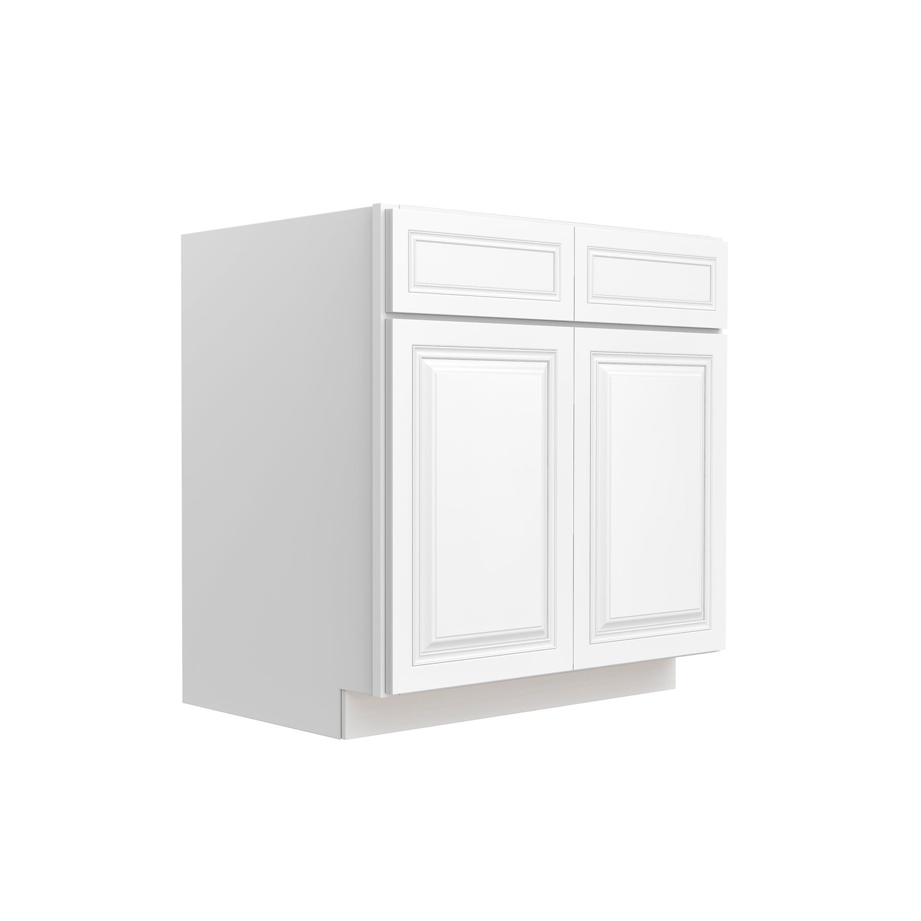RTA - Park Avenue White - Double Drawer Front 2 Door Sink Base Cabinet | 30"W x 34.5"H x 24"D