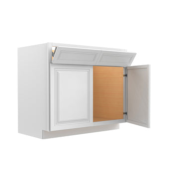 RTA - Park Avenue White - Double Drawer Front 2 Door Sink Base Cabinet | 39"W x 34.5"H x 24"D