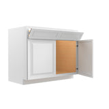 RTA - Park Avenue White - Double Drawer Front 2 Door Sink Base Cabinet | 42"W x 34.5"H x 24"D