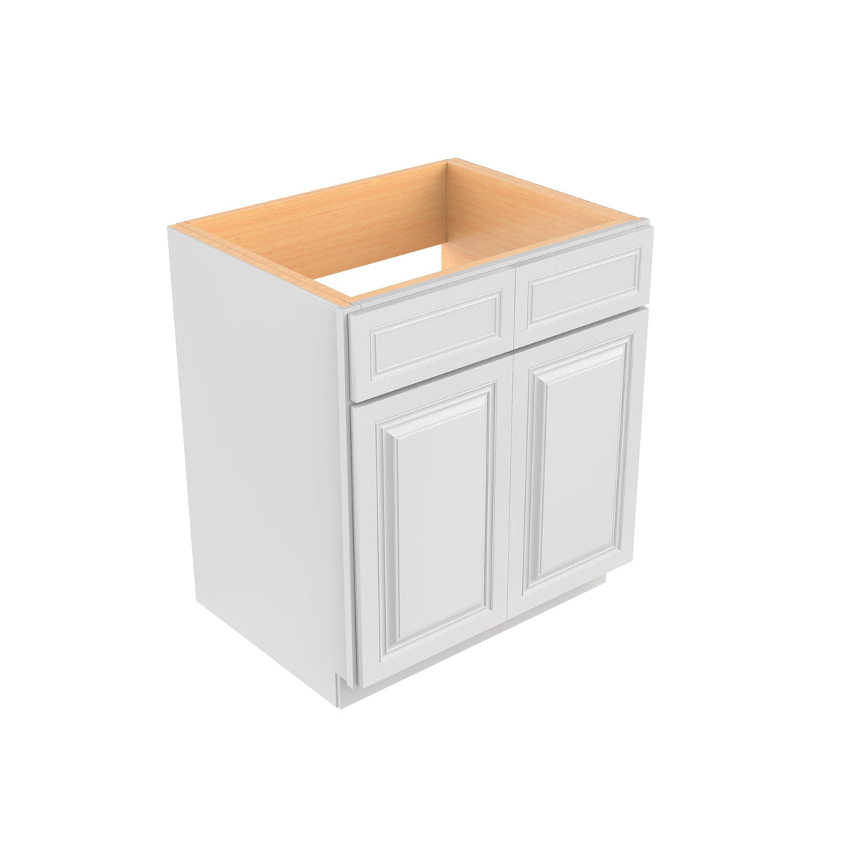RTA - Park Avenue White - Double Door Handicap Removable Sink Base Cabinet | 30"W x 34.5"H x 24"D