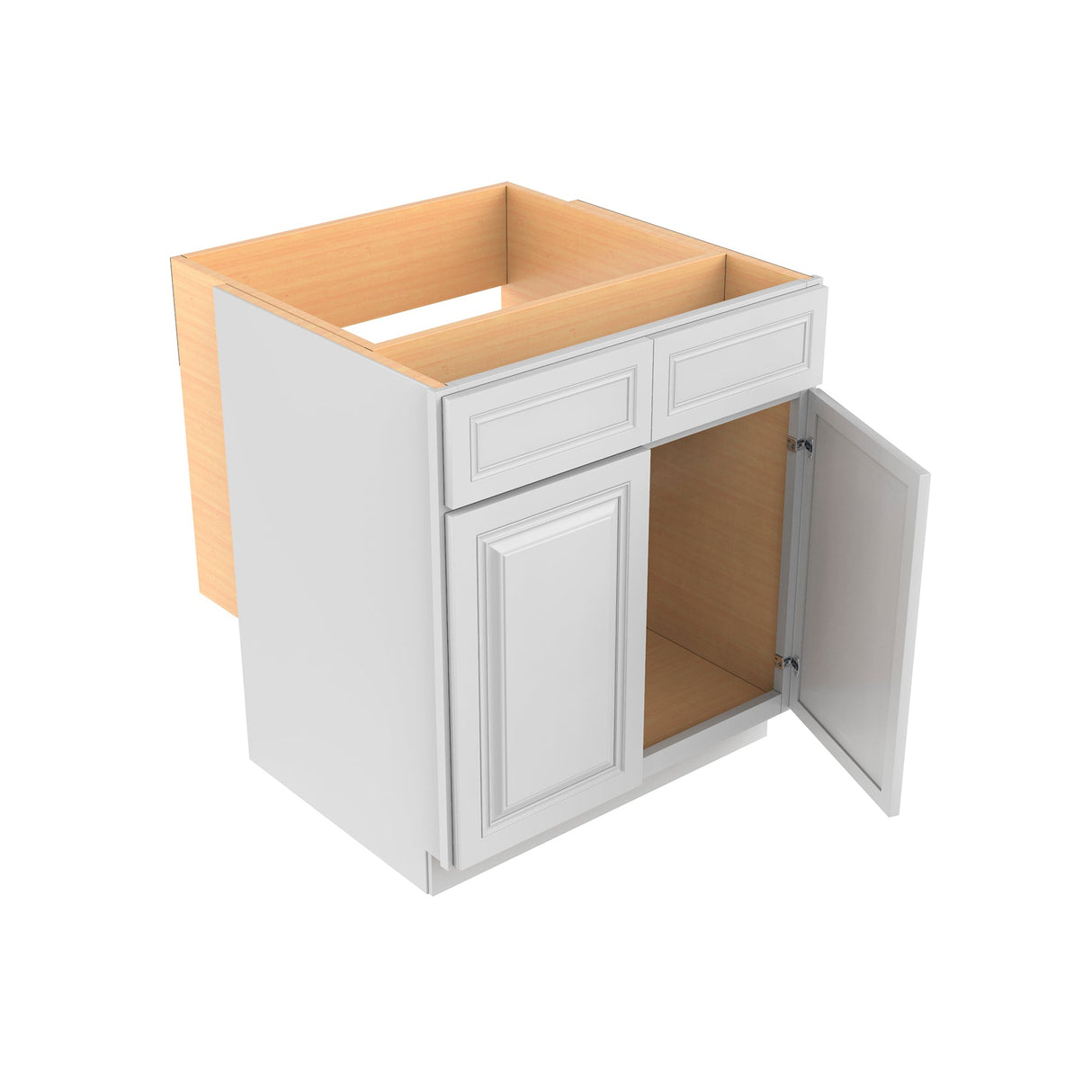 RTA - Park Avenue White - Double Door Handicap Removable Sink Base Cabinet | 30"W x 34.5"H x 24"D