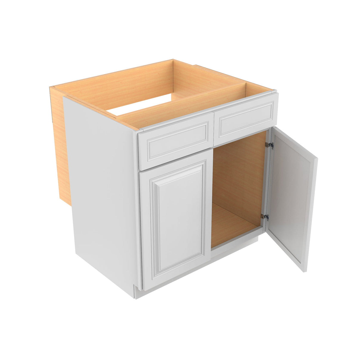 RTA - Park Avenue White - Double Door Handicap Removable Sink Base Cabinet | 33"W x 34.5"H x 24"D
