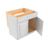 Park Avenue White - Farm Sink Base Cabinet | 36"W x 34.5"H x 24"D
