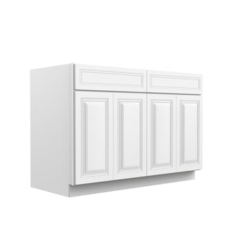 RTA - Park Avenue White - Double Drawer & 4 Door Base Cabinet | 48