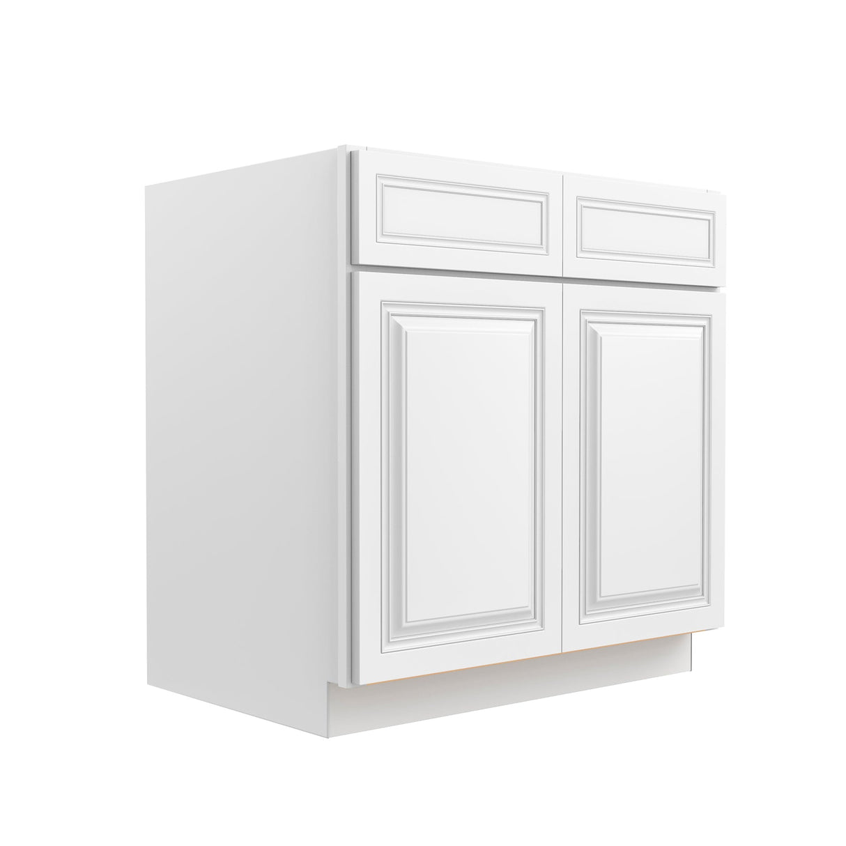 RTA - Park Avenue White - Double Drawer & Door Base Cabinet | 33"W x 34.5"H x 24"D