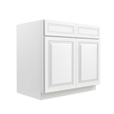 Park Avenue White - Double Door Base Cabinet | 36"W x 34.5"H x 24"D