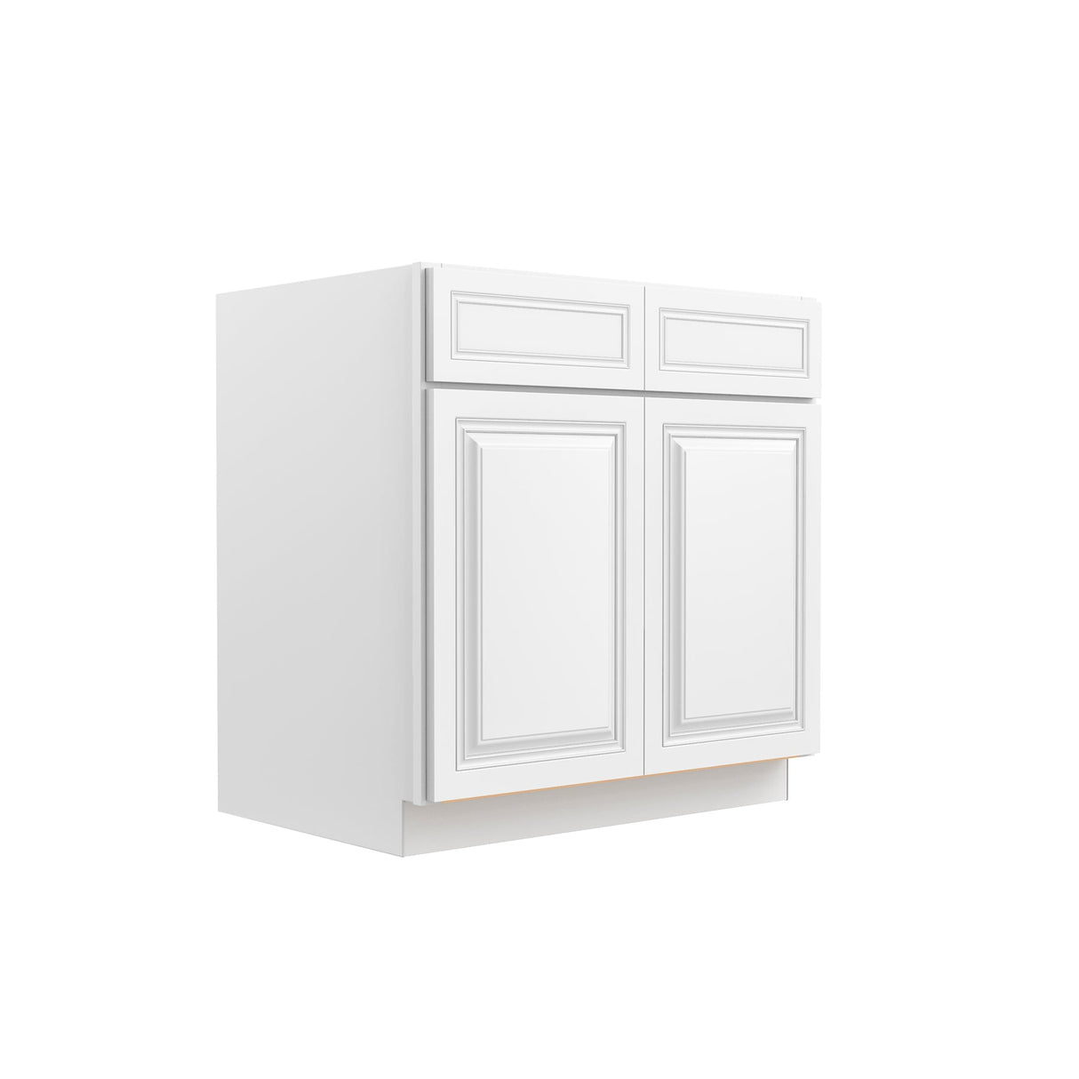 RTA - Park Avenue White - Double Drawer & Door Base Cabinet | 33"W x 34.5"H x 24"D