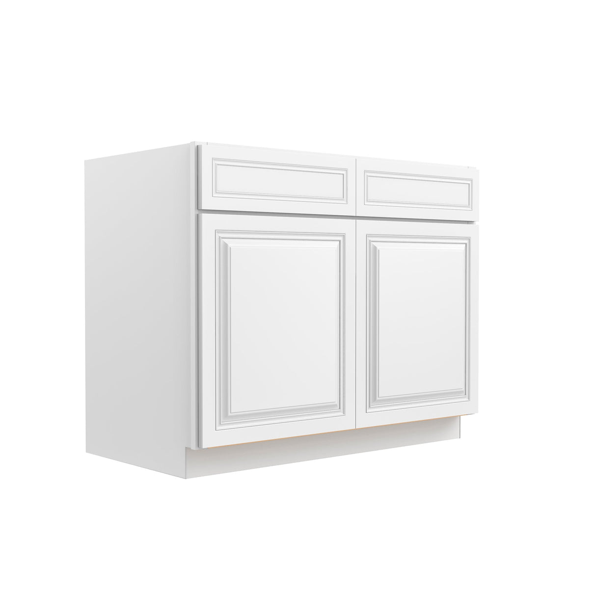 RTA - Park Avenue White - Double Drawer & Door Base Cabinet | 42"W x 34.5"H x 24"D