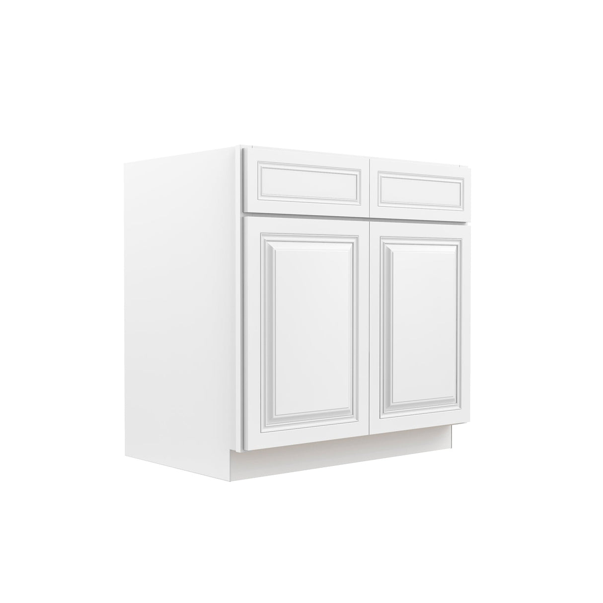RTA - Park Avenue White - Double Drawer & Door Base Cabinet | 33"W x 34.5"H x 24"D