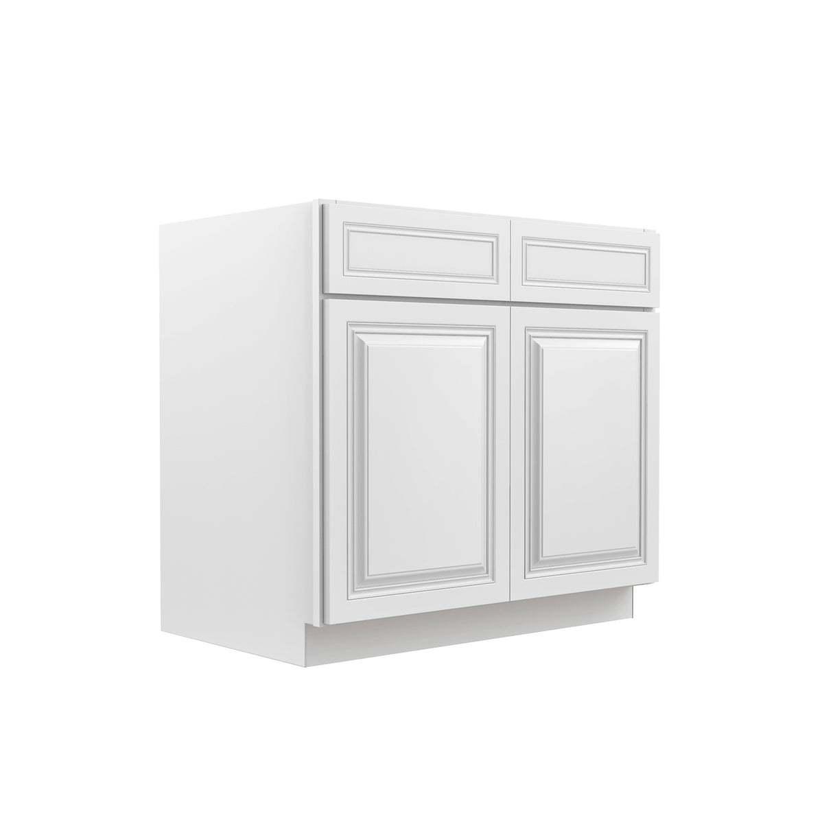 RTA - Park Avenue White - Double Drawer & Door Base Cabinet | 33"W x 34.5"H x 24"D